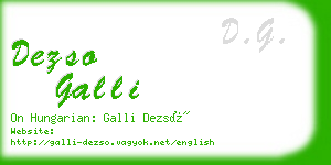 dezso galli business card